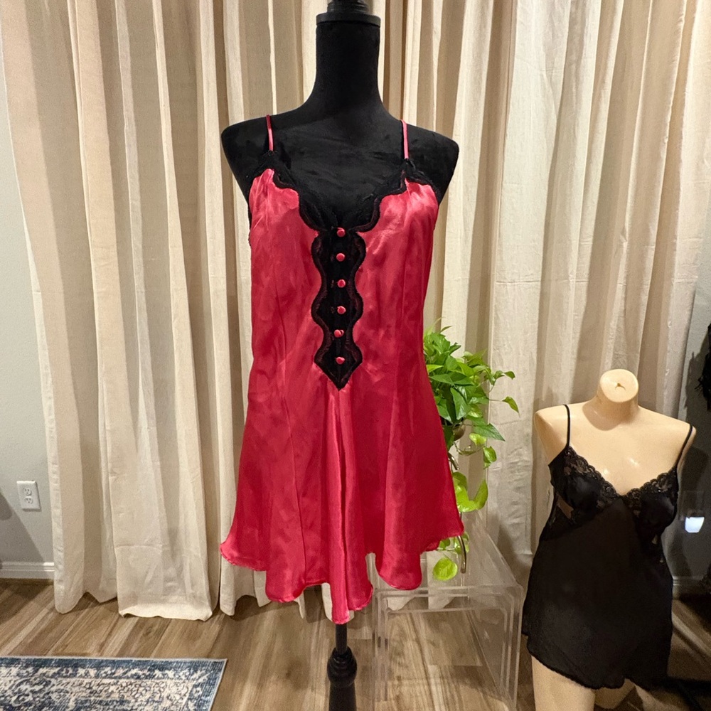 Elegant pink and Black Women's Teddy